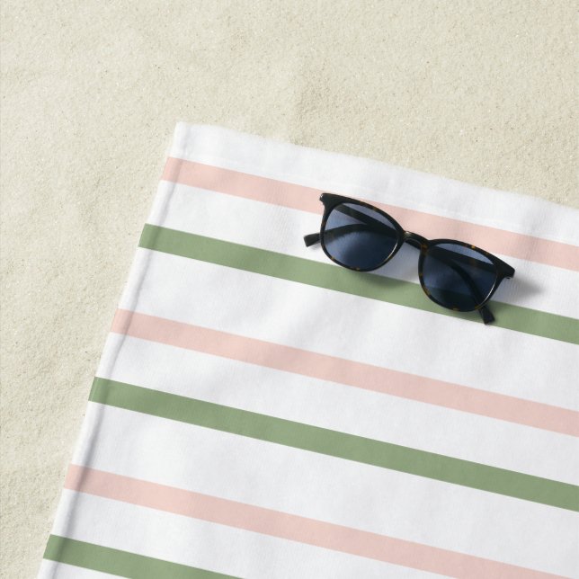 Rosa und grüne Streifen Strandtuch (Beispiel)
