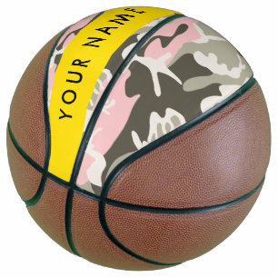 Rosa und grüne Tarnung Personalisieren Sie Ihren N Basketball