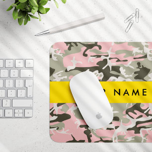 Rosa und grüne Tarnung Personalisieren Sie Ihren N Mousepad