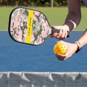 Rosa und grüne Tarnung Personalisieren Sie Ihren N Pickleball Schläger