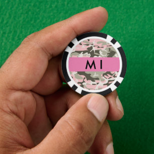 Rosa und grüne Tarnung Personalisieren Sie Ihren N Pokerchips
