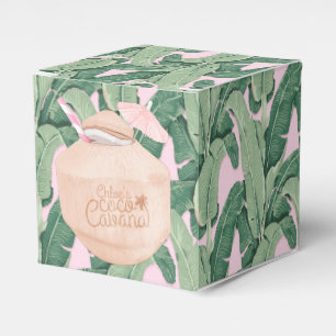 Rosa und grüne tropische Blätter   Coconut Drink   Geschenkschachtel