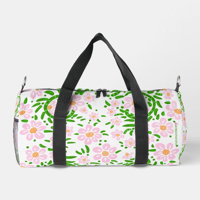 Rosa und grüne Tüte aus kleinen Tüten Duffle Bag (Rückseite)