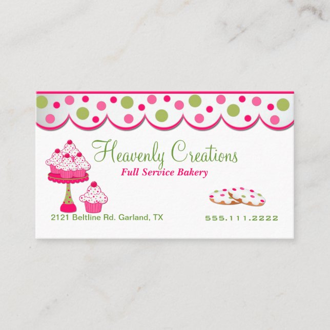 Rosa und grüne visitenkarte (Vorderseite)