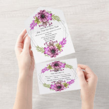 Rosa und grüne Wasserfarben-Blumenhochzeit