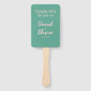 Rosa und grüne Wavy-Hochzeit Fächer