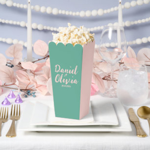 Rosa und grüne Wavy-Hochzeit Geschenkschachtel