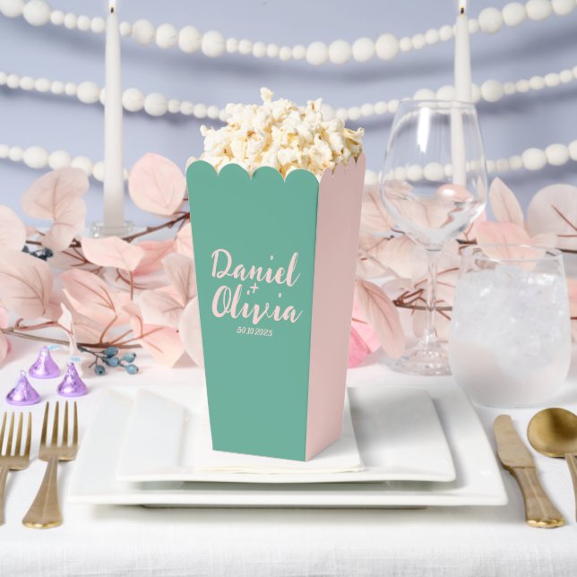 Rosa und grüne Wavy-Hochzeit Geschenkschachtel (Hochzeit)