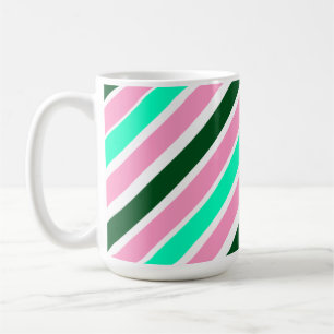 Rosa und grüne Weihnachtsbonbonstreifen Kaffeetasse