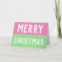 Rosa und grüne Weihnachtskarte