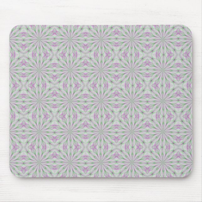 Rosa und grüne Weihnachtsrosetten Mousepad (Vorne)