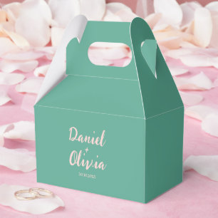 Rosa und grüne wellige Hochzeit Geschenkschachtel