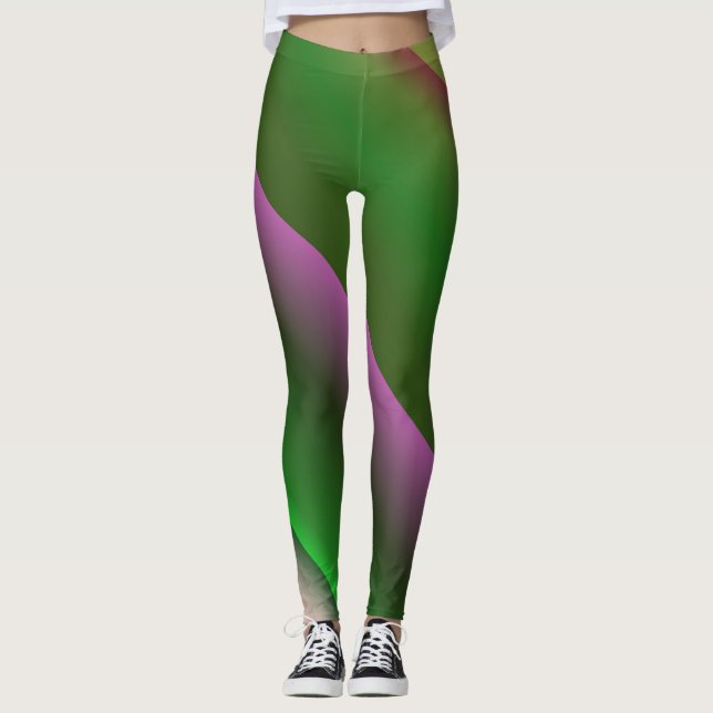 Rosa und grüner Farbton Leggings (Vorderseite)
