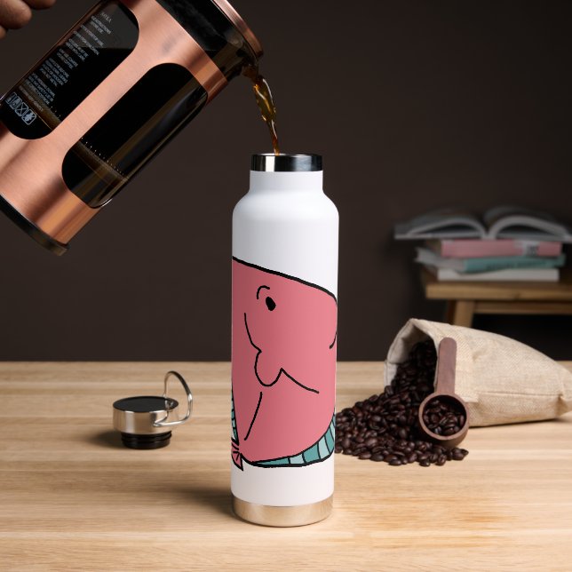 Rosa und grüner Fisch Trinkflasche (Kaffee)