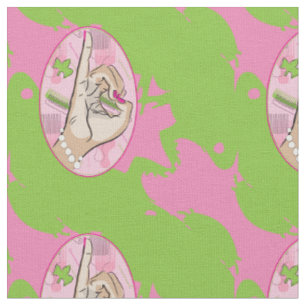 Rosa und grüner Frosch Stoff