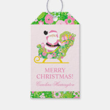 Rosa und grüner Preppy Palm Beach Weihnachtsmann
