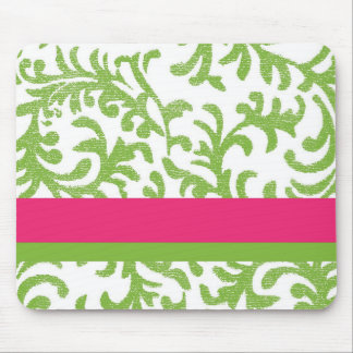 rosa und grünes Blumenmuster Mousepad