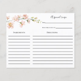 Rosa und grünes Brautparty Rezept Karte