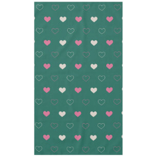 Rosa und grünes Herz Nahtloses Muster Cute Minimal Tischdecke