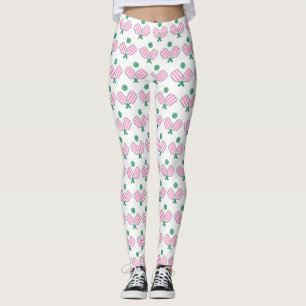 Rosa und grünes Pickleball Leggings