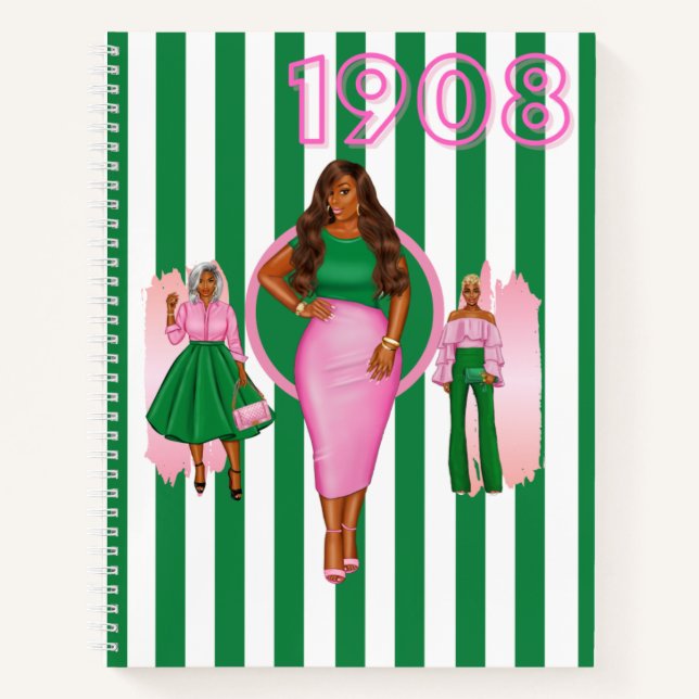 Rosa und grünes SpiralNotebook Notizbuch (Vorderseite)