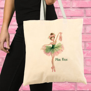 Rosa und grünes Tutu Ballettmädchen mit Schuhen  Tragetasche