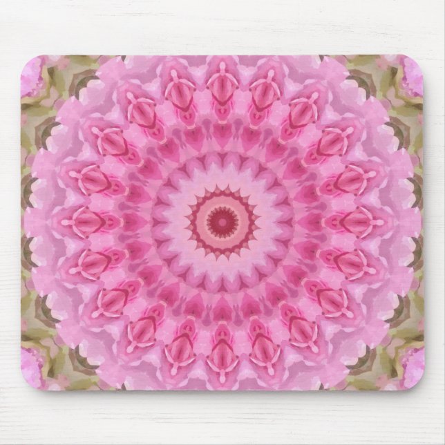 Rosa und Grüngarten Kaleidoskop Mousepad (Vorne)