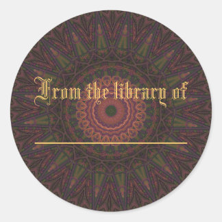 Rosa und Grünrad Kaleidoskop Runder Aufkleber