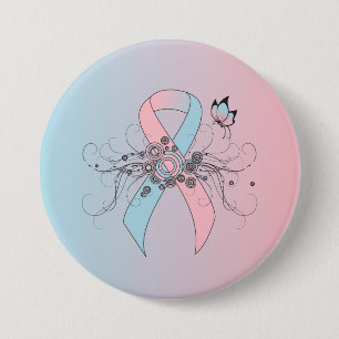 Rosa und hellblauer Butterfly-Band Button