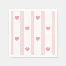 Rosa und Herz, Streifen für Party Serviette