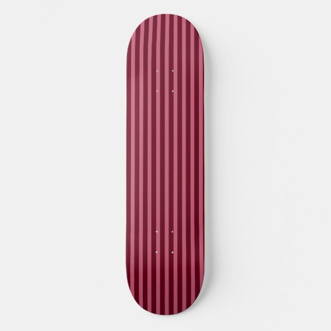Rosa und Himbeere Streifen Skatedeck Skateboard (Vorderseite)