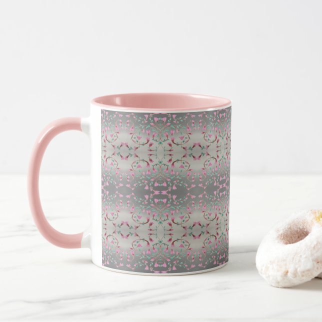 rosa und Hübsch Gemustert Tasse (Mit Donut)