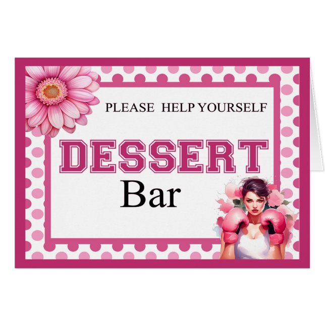 Rosa und Hübsche florale Brustkrebs-Wüste Bar (Vorderseite (Horizontal))