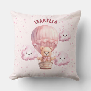 Rosa und hübscher Teddybär Baby Mädchen Kissen