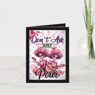 Rosa und Hübscher Zuckerschädel Dankeskarte