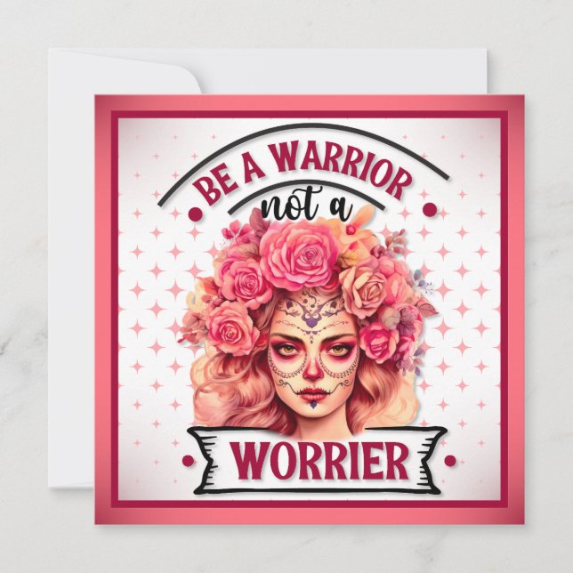 Rosa und Hübscher Zuckerschädel Feiertagskarte (Vorderseite)