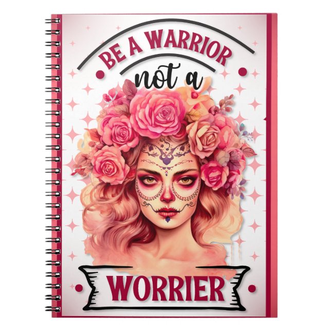 Rosa und Hübscher Zuckerschädel Notizblock (Vorderseite)