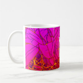 Rosa und Imitate Gold Blume Monogramm Kaffeetasse