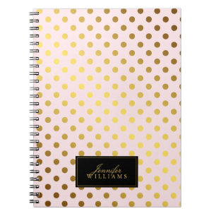 Rosa und Imitate Gold Foil Polka Dots Notizblock