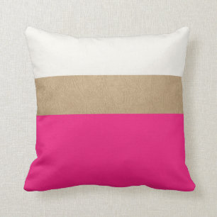Rosa und Imitatgoldleder Kissen