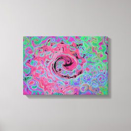 Rosa und Kalkgrün Groovy Abstrakt Retro Swirl Leinwanddruck