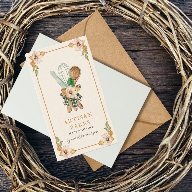 Rosa und Kariertes Backen & Kochen Utensidische Bä Visitenkarte (Von Creator hochgeladen)