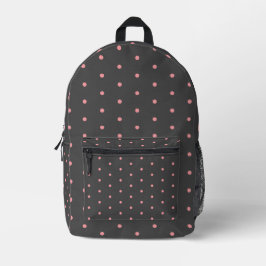 Rosa und Kohle-Punkte-Rucksack – Moderner Stil Bedruckter Rucksack