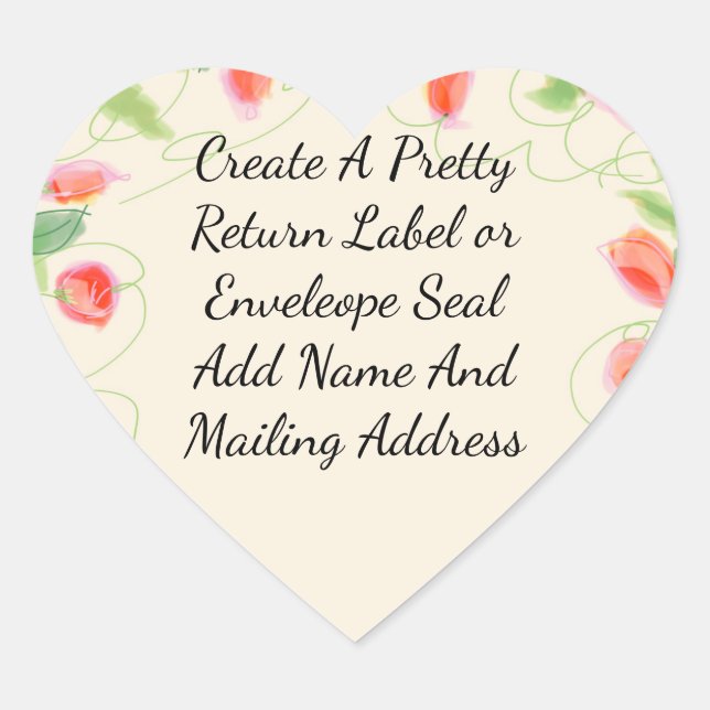 Rosa und Koralle Herz-Aufkleber (Vorderseite)