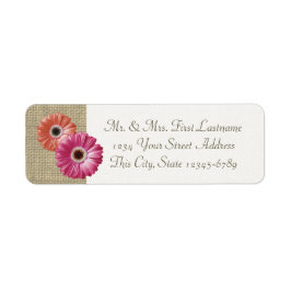Rosa und Korallen Gerbera Daisy und Burlap