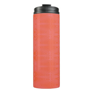 Rosa und Korallen Welliges Streifenmuster Modern Thermosbecher