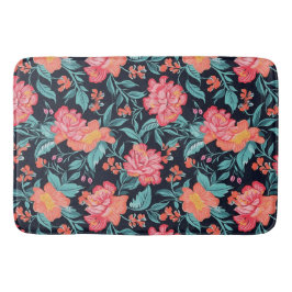 Rosa und korallenfarbene Blume Badematte