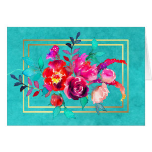 Rosa und korallenfarbene Blume im türkisfarbenen W