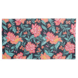 Rosa und korallenfarbene Blume Kissenbezug