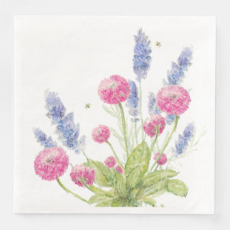 Rosa und Lavendel Blume Abendessen Napkins Serviette